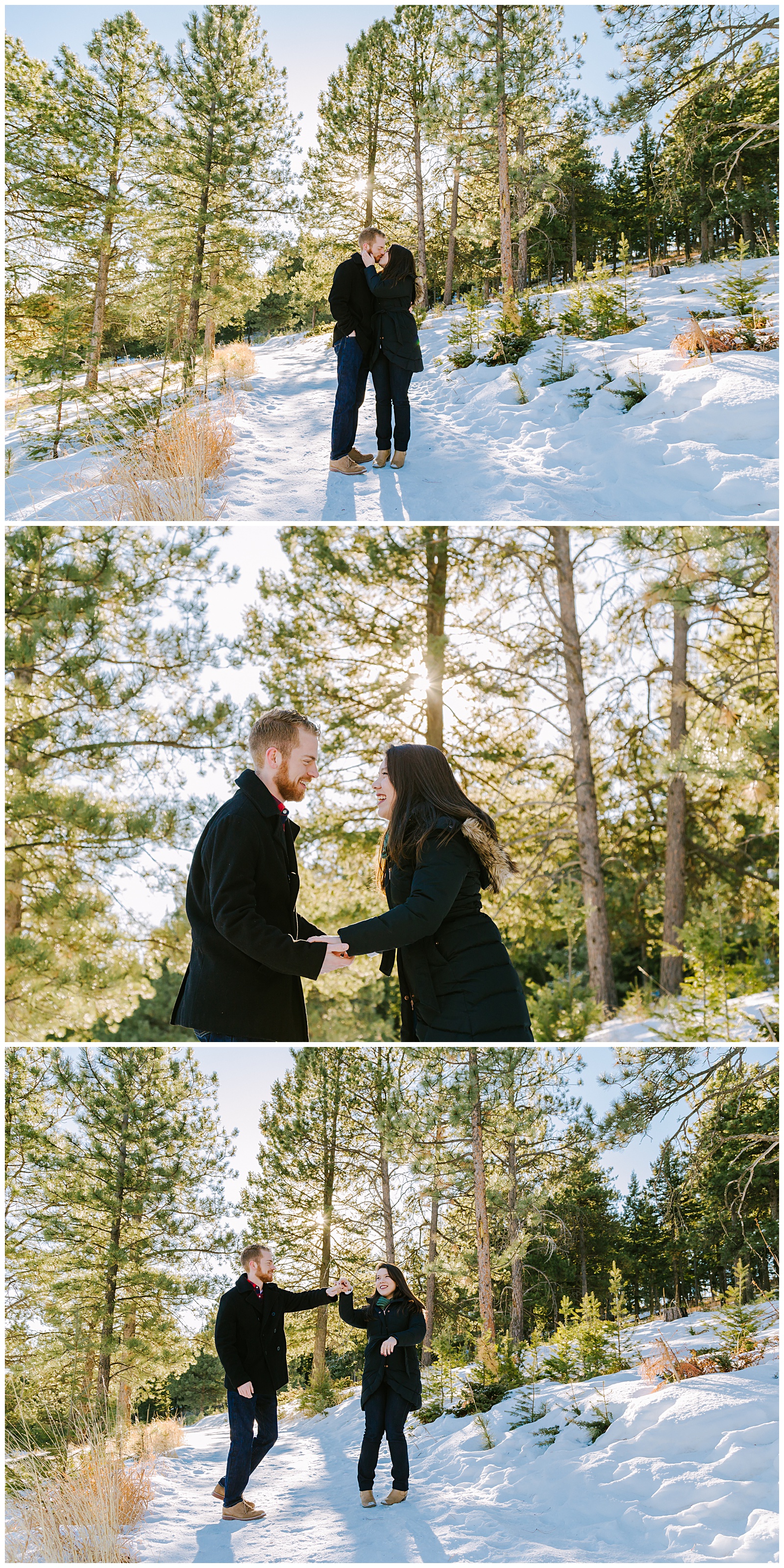 morning engagement session at mount falcon park