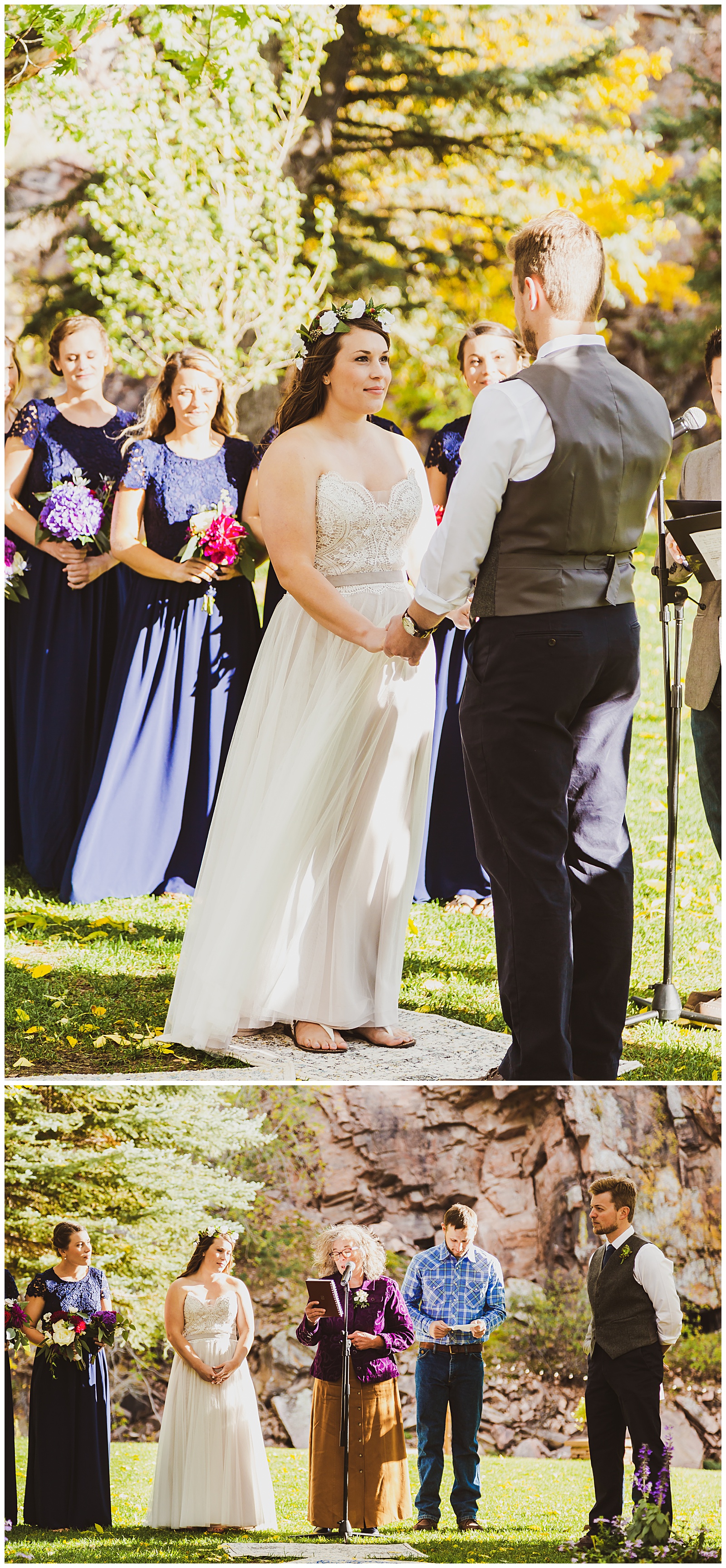 river bend wedding fall outdoor ceremony