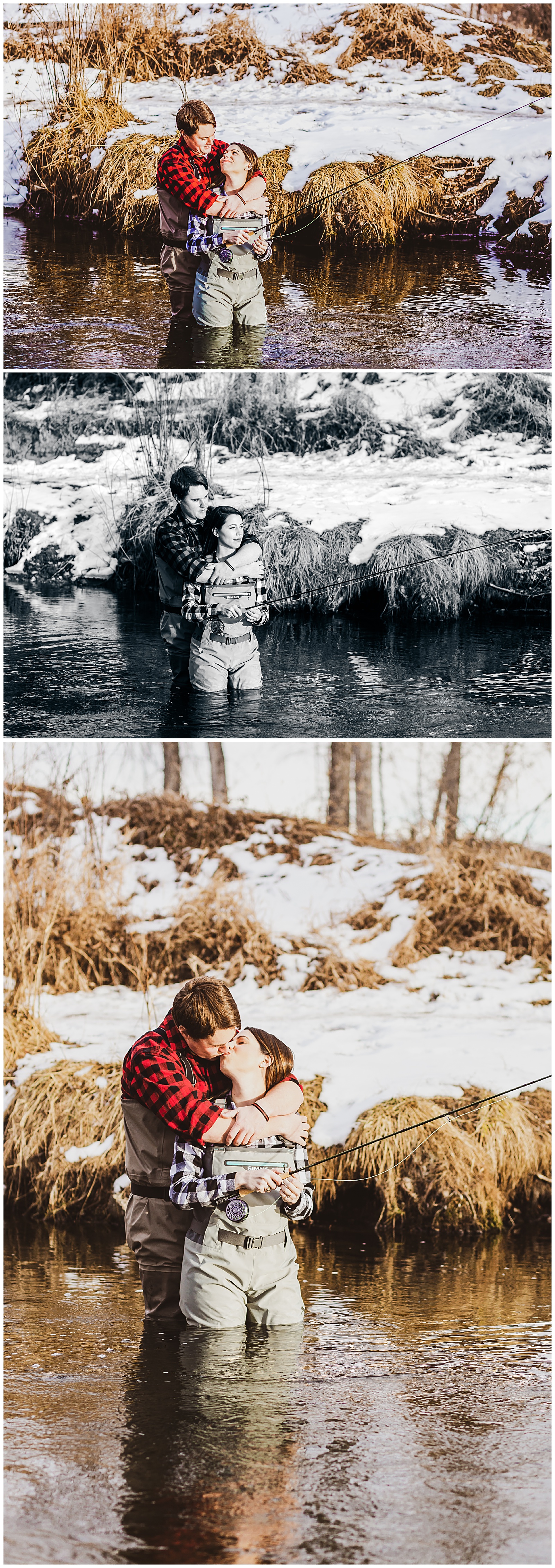 fly fishing engagement session colorado