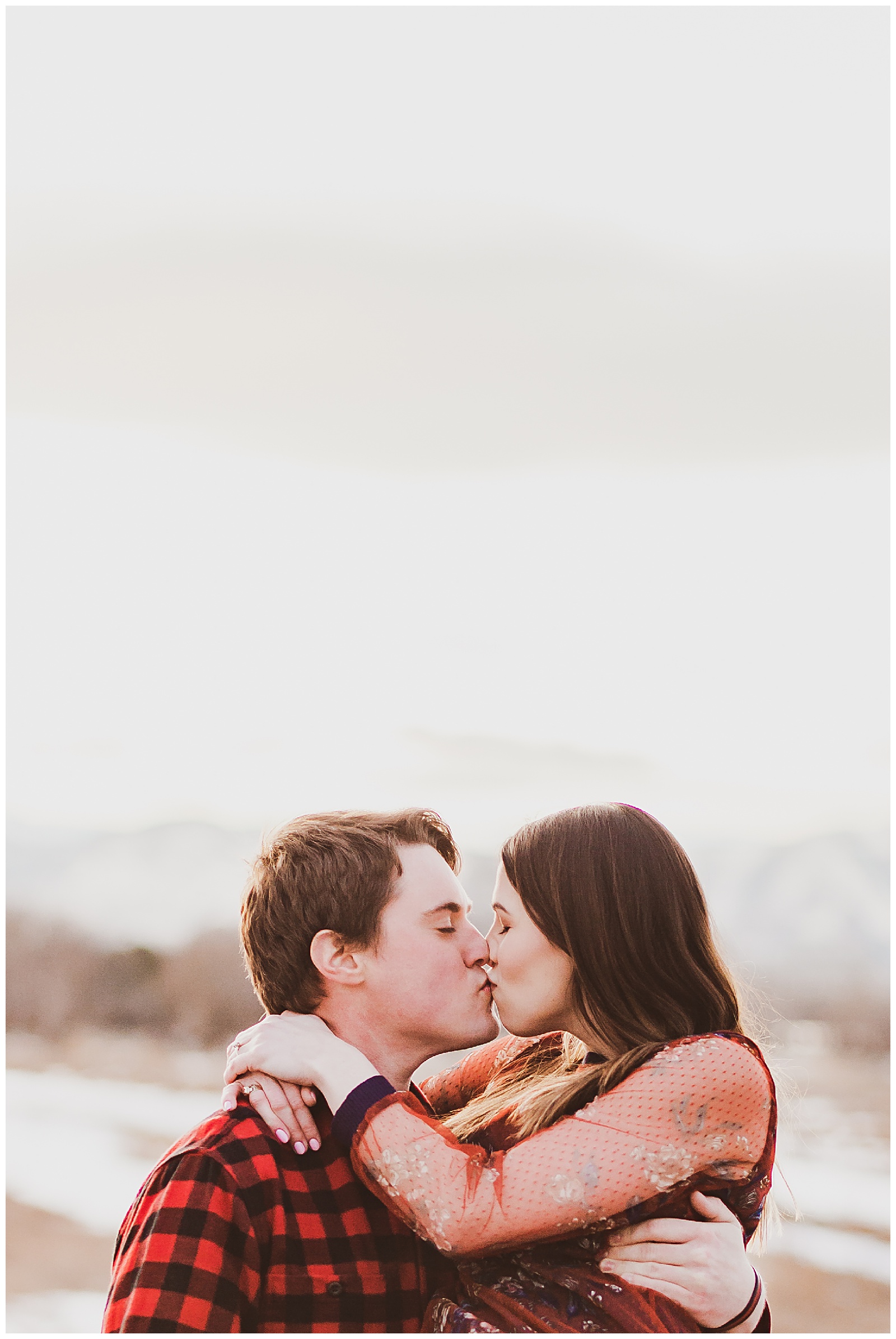 fly fishing engagement session snow