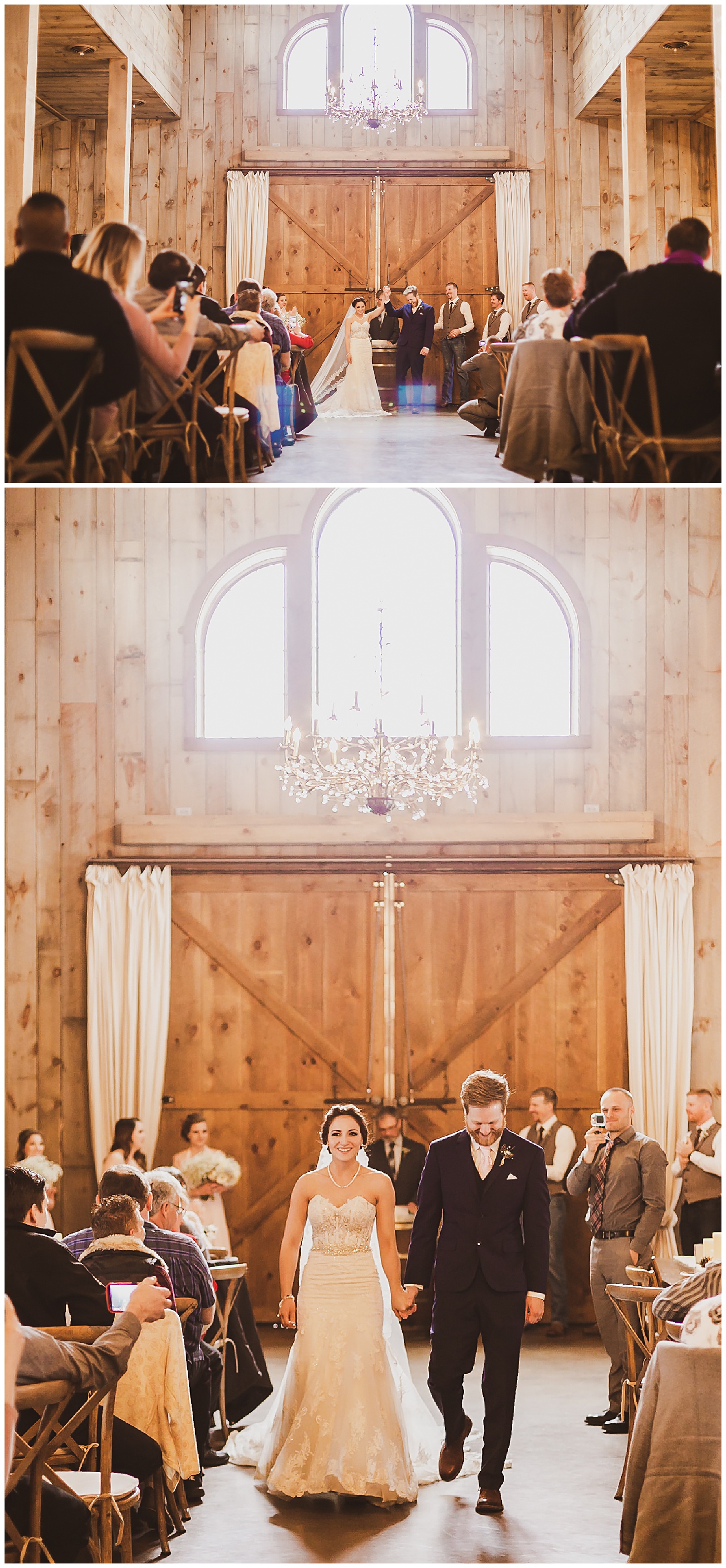 wedding ceremony in barn