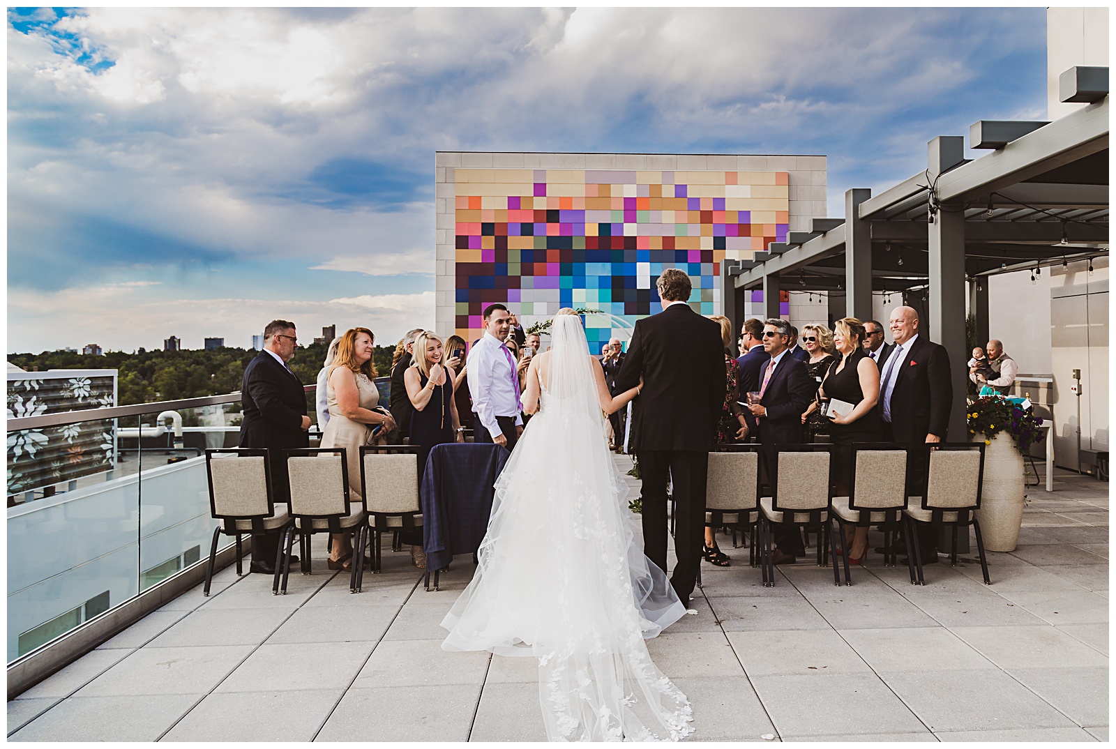 modern wedding on a rooftop