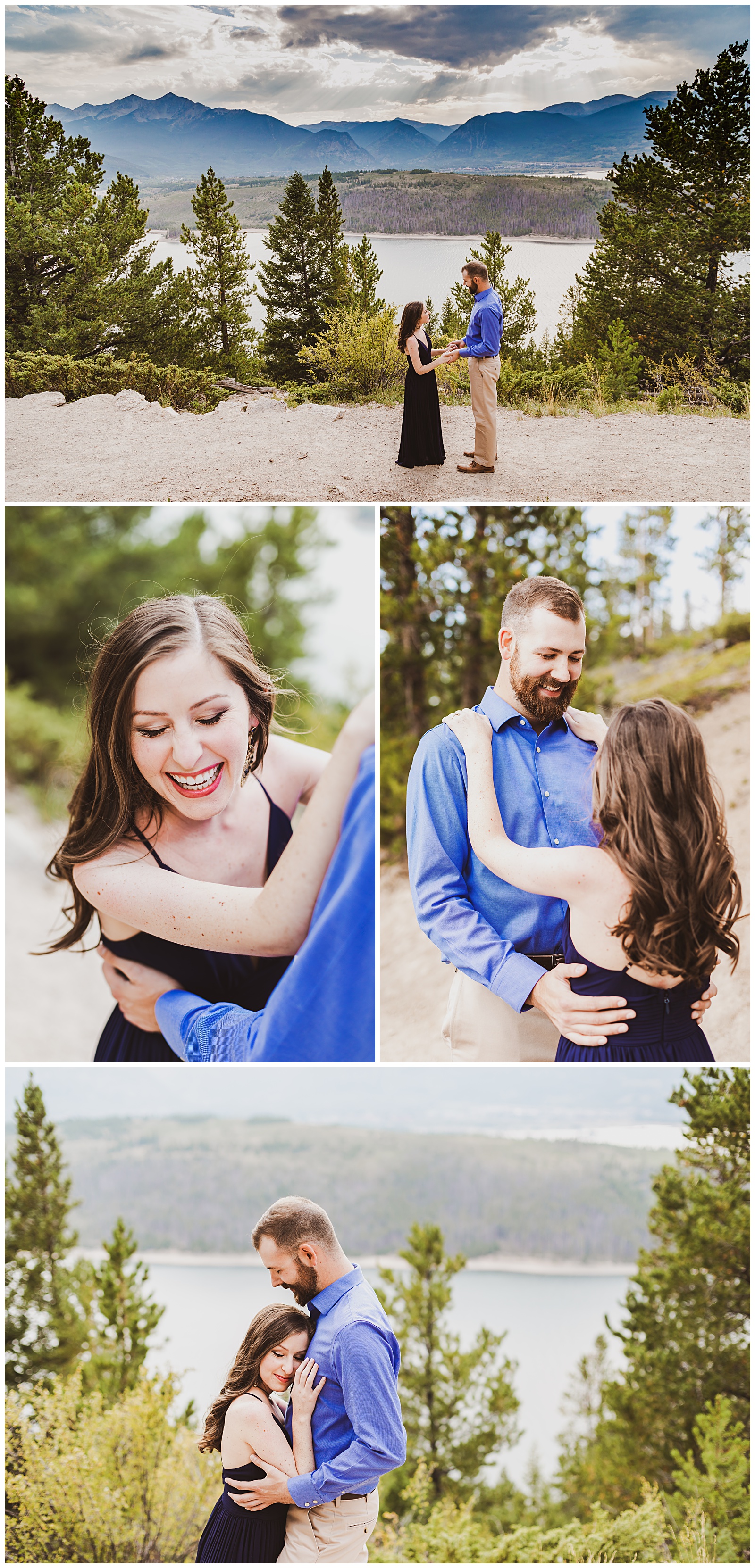 a couple has their engagement session at sapphire point