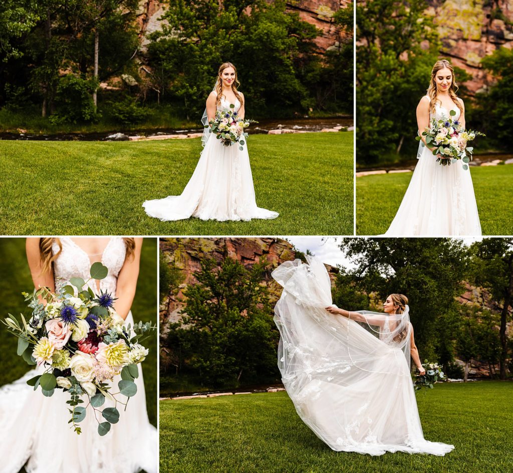 Bridal portraits with beautiful bouquet