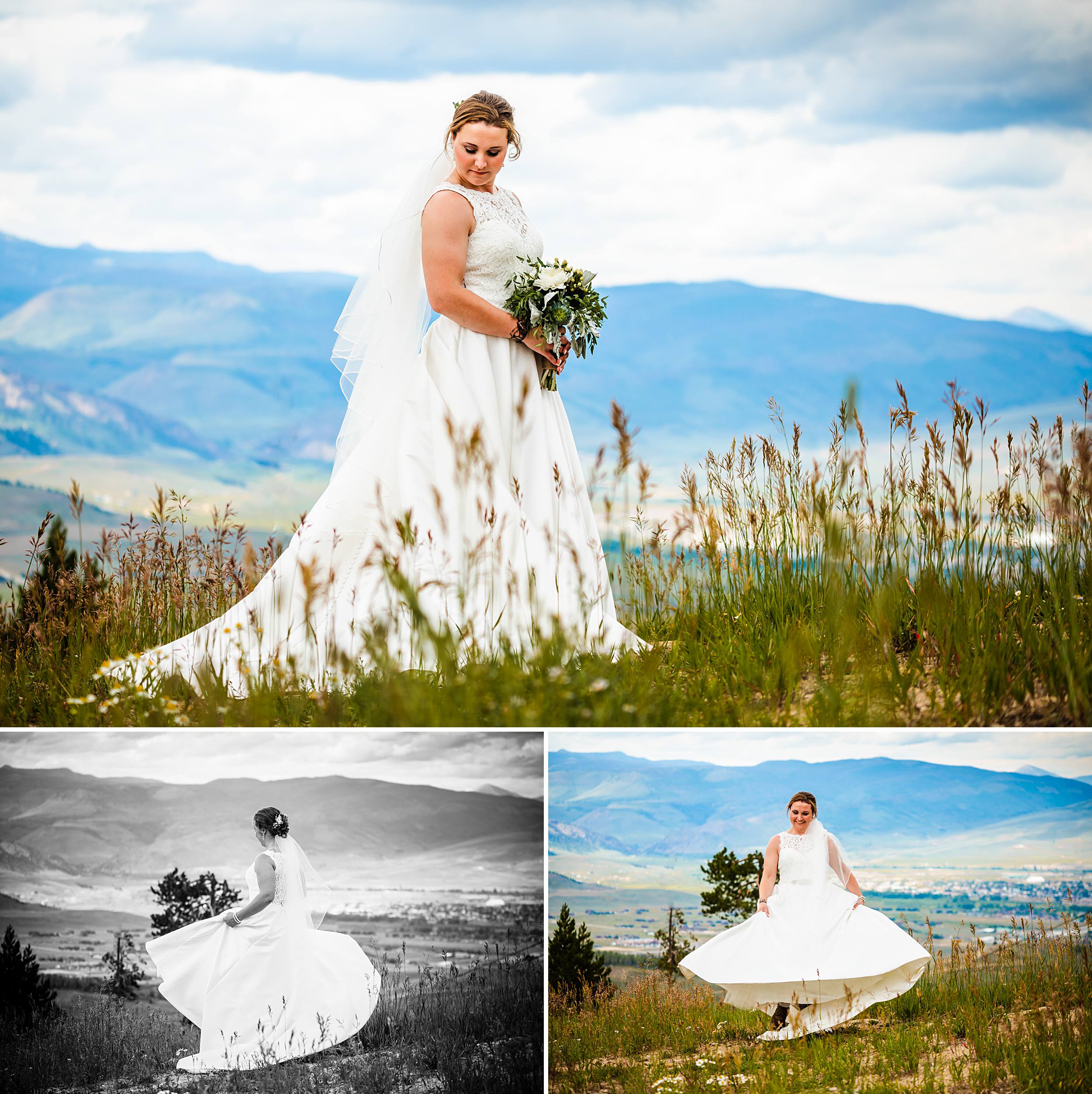 Bride photos at Granby Ranch