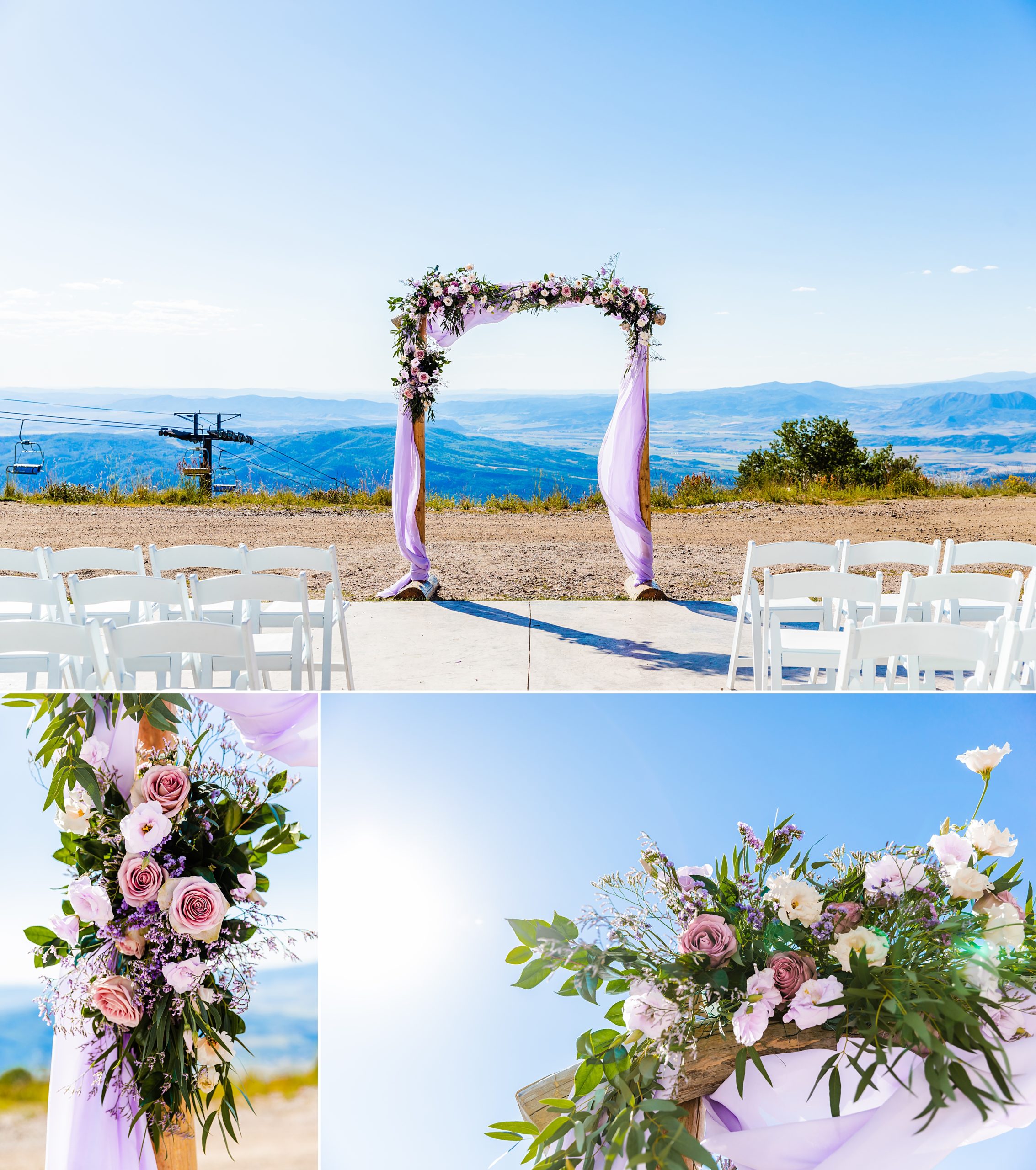 Ceremony details for Steamboat mountaintop wedding